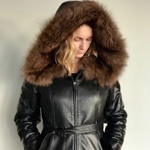 Authentic FUR COAT (leather, shearling, fox)